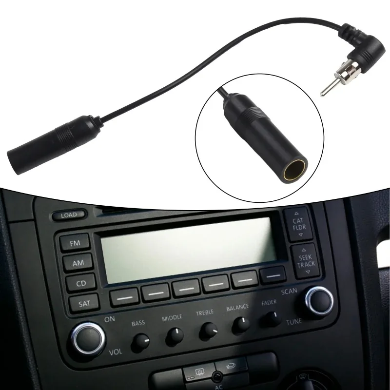 Universal Car Stereo Audio Radio Antenna Adapter AM/FM Aerial Extension Elbow Male To Female Plug Cable Connector