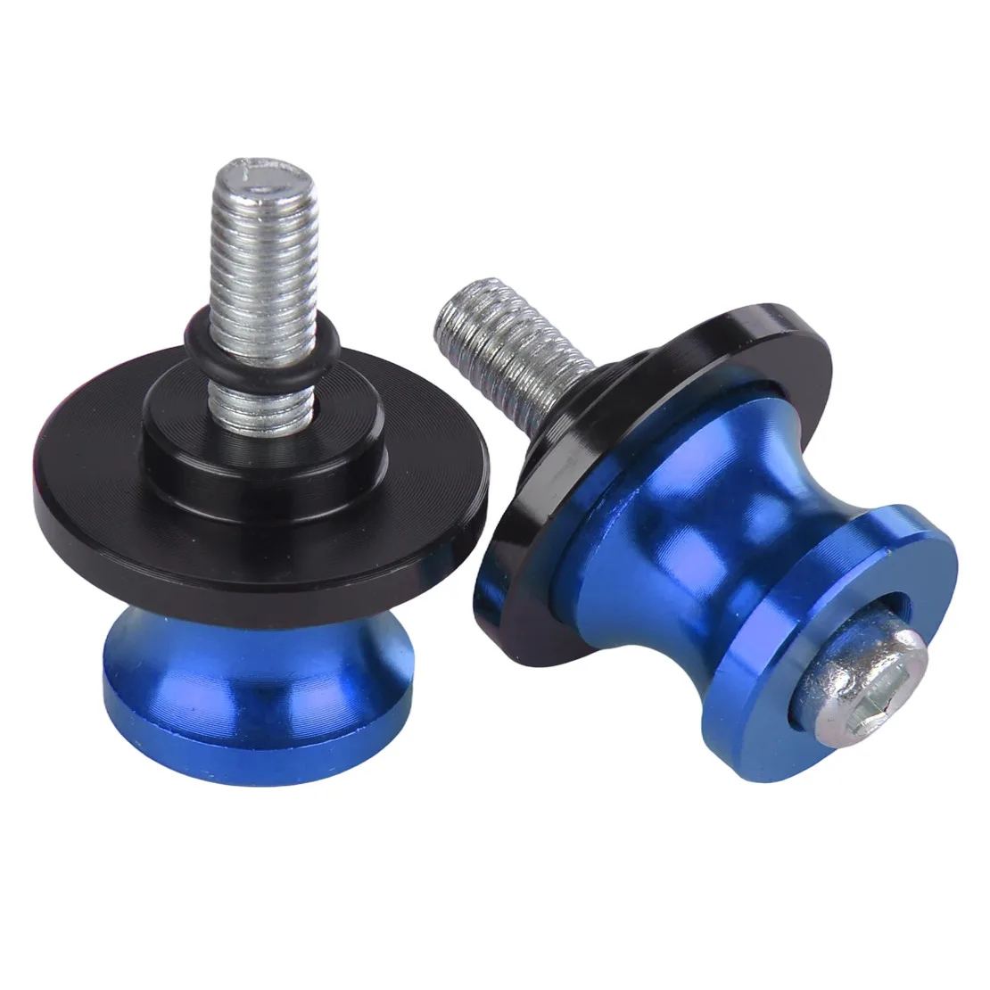

2 шт. синих алюминиевых опорных подставок M8x1.25 для мотоциклов, подходят для Honda, Kawasaki, Suzuki