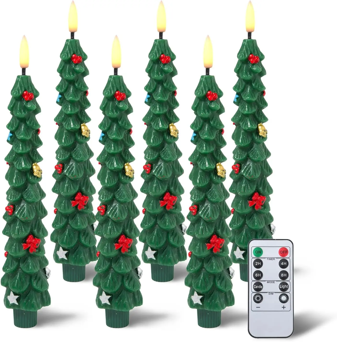 

FlamelLED Christmas Candles, 6 Pack – Battery Powered, Warm Flicker, No-Flame Decor for Holidays & Gifts
