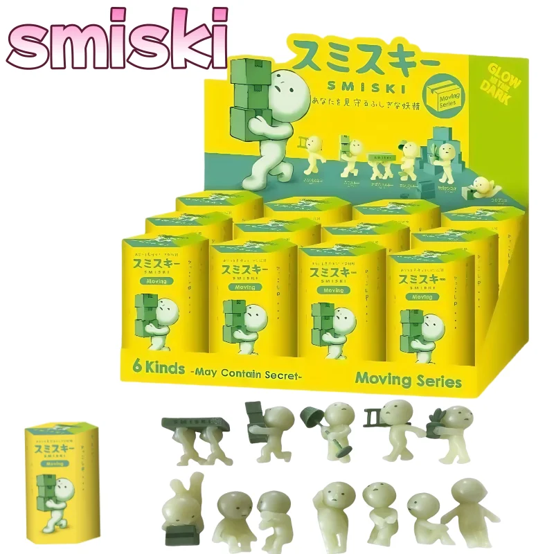 Sonny anjo smiski série de transporte mistério bonito noctilucent verde boneca figuras ação dos desenhos animados desktop caixa cega brinquedos modelo presente