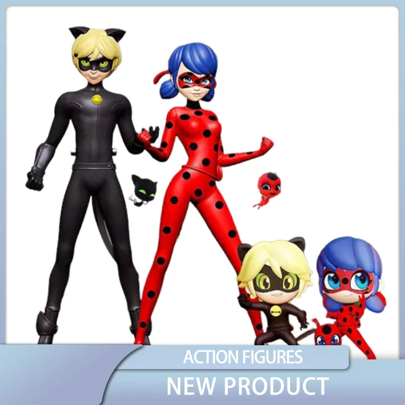 Brand New Genuine MiraculousoLadybuges Red Girl Black Boys Queen Bee Collectible Model Toys Children Birthday Gift Random 1 Pcs