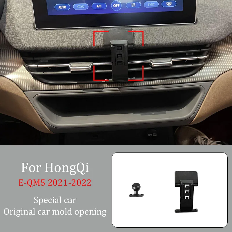 

Автомобильный держатель телефона для Hong Qi E-QM5 2021-2022, беспроводное зарядное устройство с автоматическим зажимом 360° ° Вращающийся навигационный кронштейн