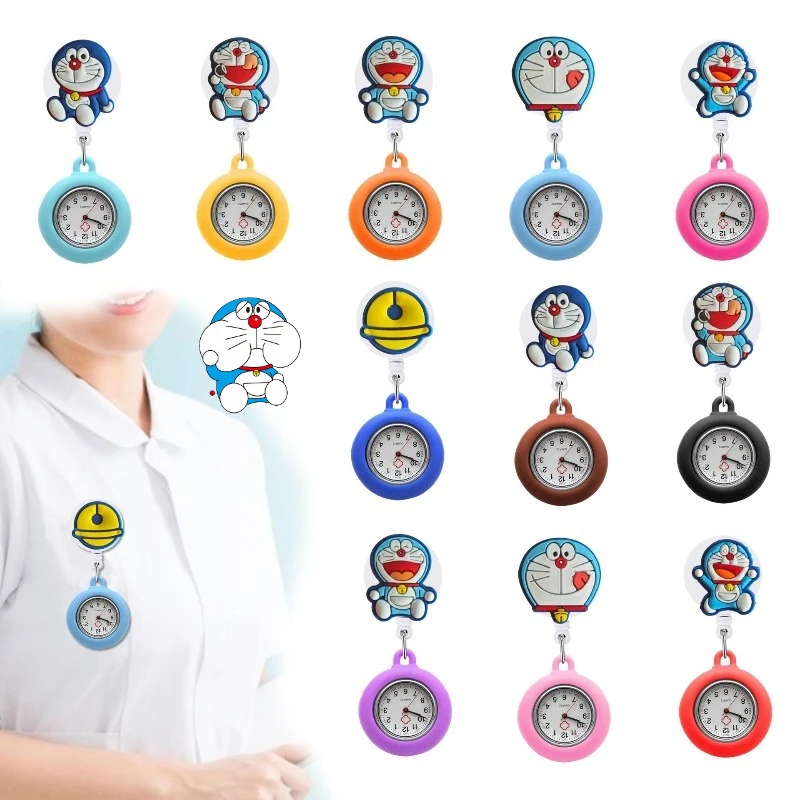 

Doraemon медсестра нагрудные часы мультфильм силиконовые простые карманные часы бейдж катушка подарки клипсы часы мужчина женщина карманные подвесные часы подарок