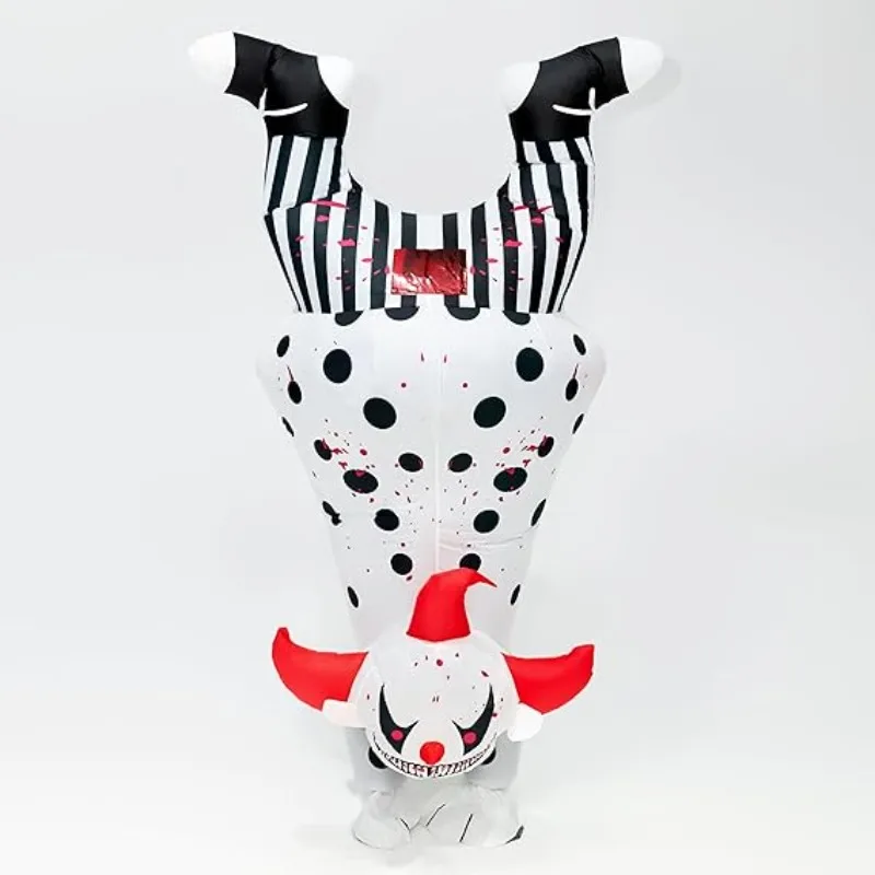 زي قابل للنفخ للبالغين المهرج الدموي بدلة قابلة للنفخ للهالوين وعيد الميلاد كرنفال موضوع حفلة الوقوف على اليدين مهرج بدلة كاملة للجسم #4