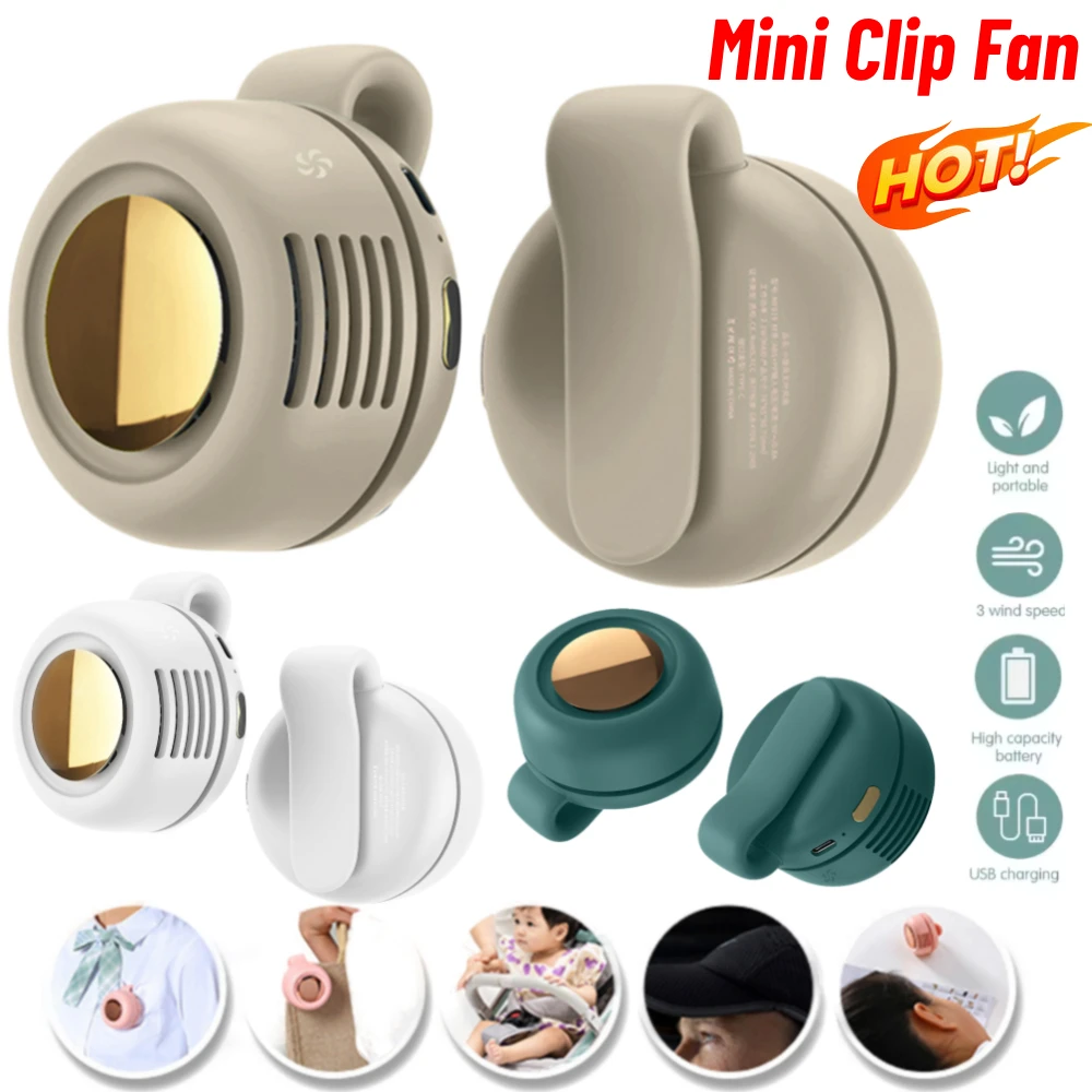 

Портативный вентилятор, мини-ручной перезаряжаемый безлопастной электрический вентилятор с зажимом, поясной вентилятор, подходит для уличной вентиляции, настольный маленький вентилятор