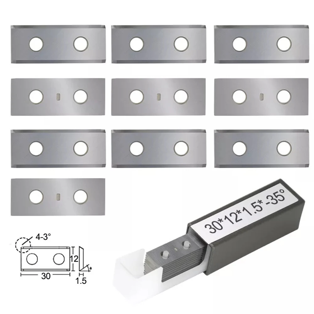 Solid Carbide Inserts for Woodworking Pack of 10 with Reversible Blades at a 35 Degree Angle for Precision Cuts