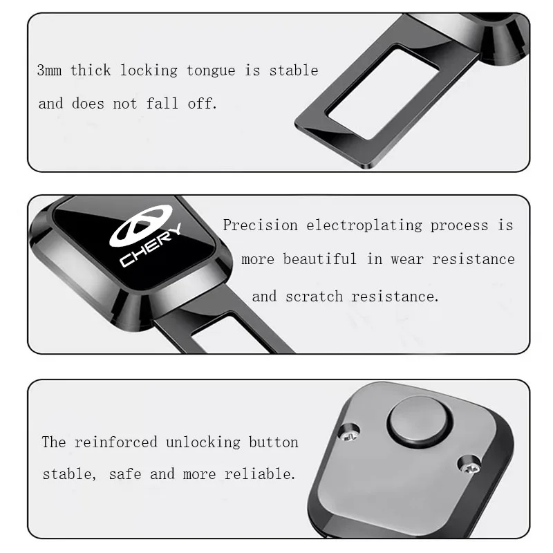 لشيري تيجو 2 3 4 5 7 برو 8 3X A1 QQ مقعد السيارة حزام كليب تمديد المكونات قفل مقعد السيارة السلامة مشبك #6