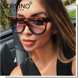 SORVINO Designer Women Pilot Shield Sunglasses Luxury Brand Oversized Flat Top Lady Bicolor Sun Glasses Big Shades Oculos SP80