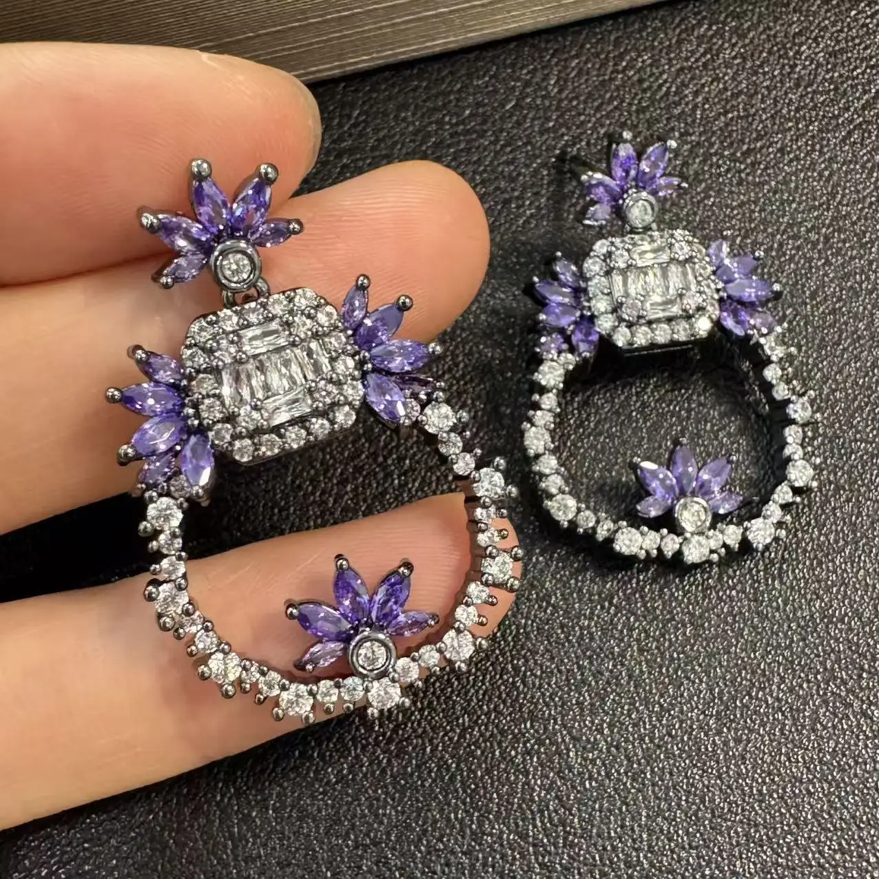 cubic zirconia earrings for women statement jewelry daily wear female gift