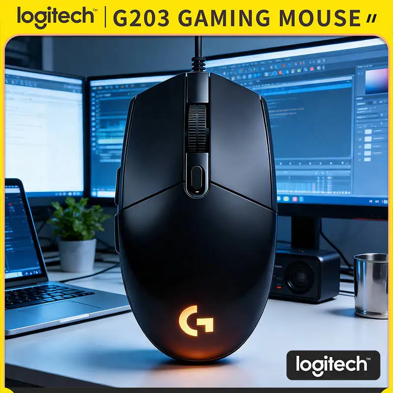 

Оригинальная мышь Logitech G203 Prodigy Series, RGB-подсветка, 200-8000 DPI, прочная конструкция, для ПК, ноутбуков и игр