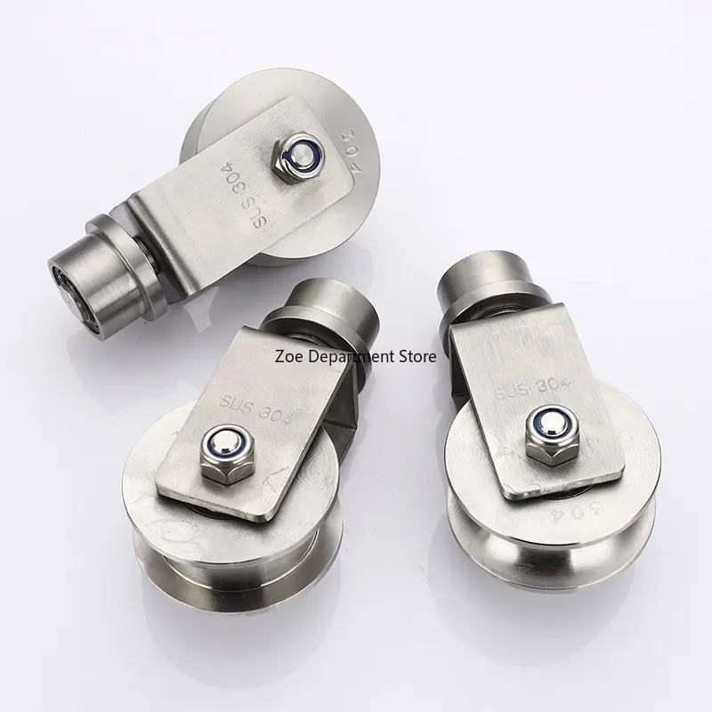 2 inch 304 stainless steel sliding door universal wheel,track roller pulley v/u groove roller 360 degree,1pcs/lot