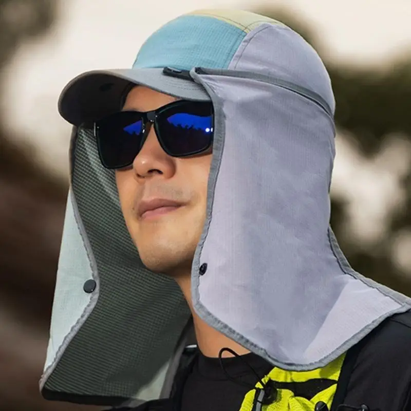 39BD Sonnenhut mit Nackenklappe, verstellbarer, modischer Sporthut mit Nackenschutz – Detail 9