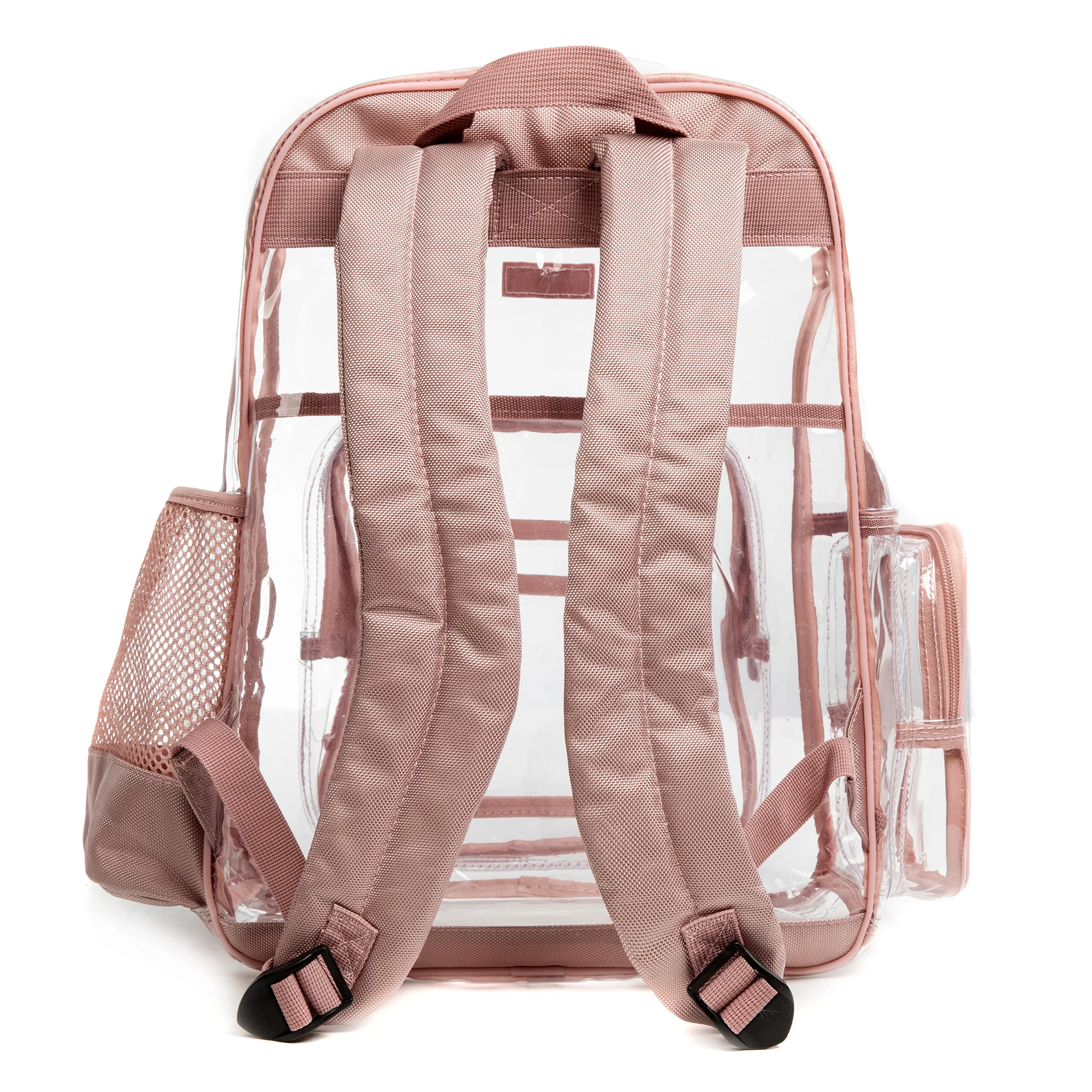 Clear Backpack for Women and Men, Transparent Bookbag, See Through PVC School Bag, Heavy Duty Tran, Pink, L, XL