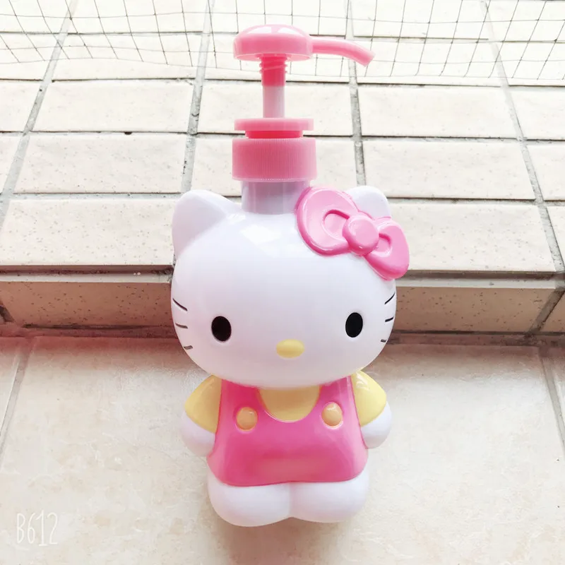 Sanrio Hello Kitty Bottiglia di sapone per cartoni animati Grande capacità Modello Kt Gel doccia Bottiglia di ricarica Bottiglia di pressa per disinfettante per le mani per bambini