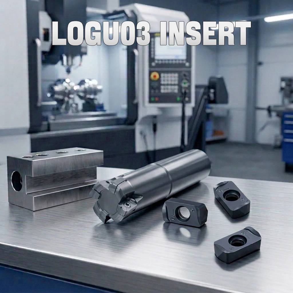 

10PCS LOGU0303 carbide insert for MFH03 cutting tool High efficiency LOGU030310DER CNC double-sided fast feed cutting insert
