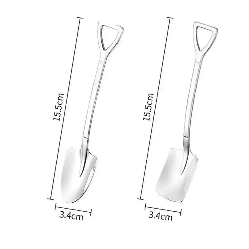 

3/5PCS Stainless Steel Shovel Steel Spade Scoop Fruit Ice Cream Dessert Spoon for Ice Cream Dessert Tableware Scoop Cutlery Set