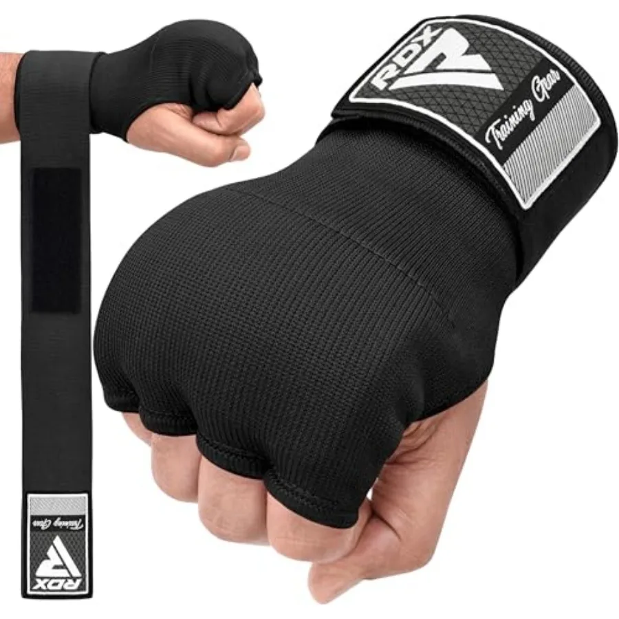 

Gel Boxing Hand Wraps Inner Gloves Men Women, Quick 100cm Long Wrist Straps, Elasticated Padded Fist Under Mitts Protection, Mu