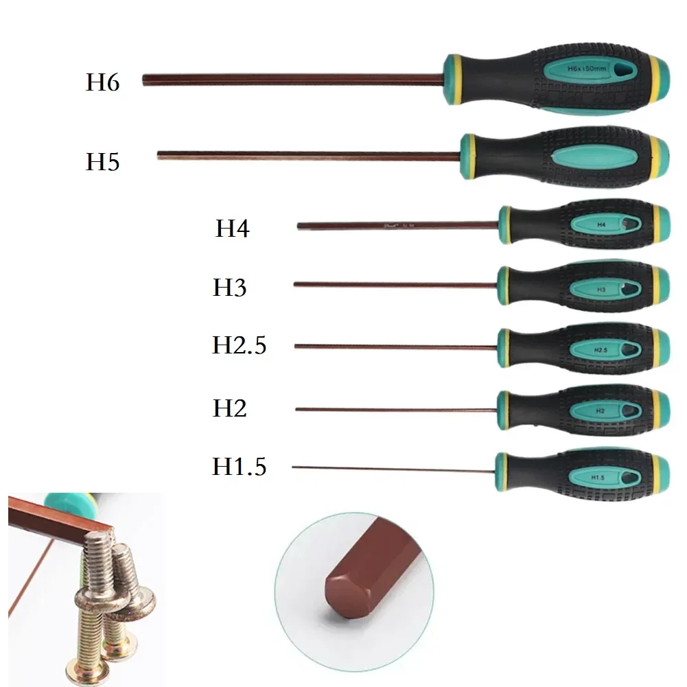 185-265mm Long Length Antislip Grip H1.5-H6 Hexagon Shank Magnetic Screwdriver  Magnetic Screwdriver Set Precision