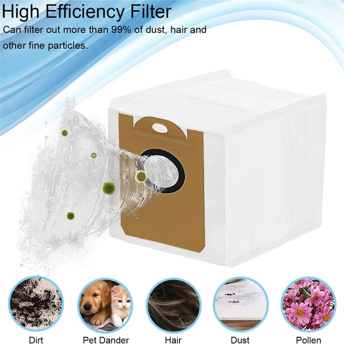 Bolsas de polvo para M7 Max, M8 Pro, para T10+, para N2, para L6 Pro Robot aspirador Parts-A63E