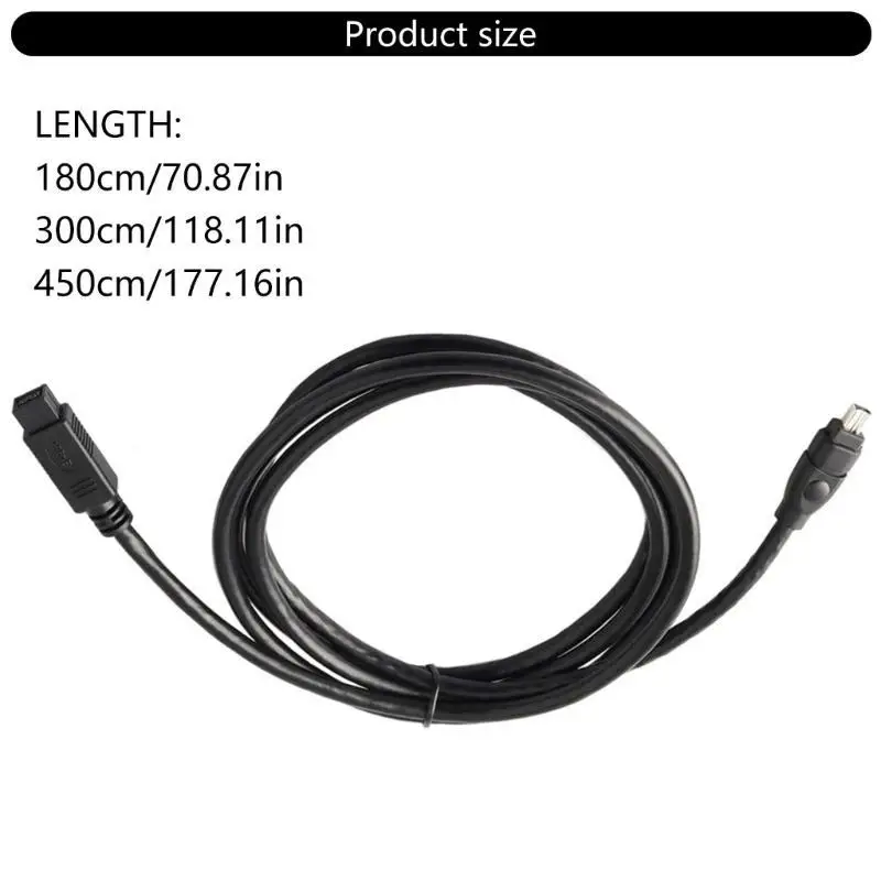 652F 1394 9pin a 4pin Video Cable Transferência bidirecional para conexão rápida do dispositivo home theater e feiras