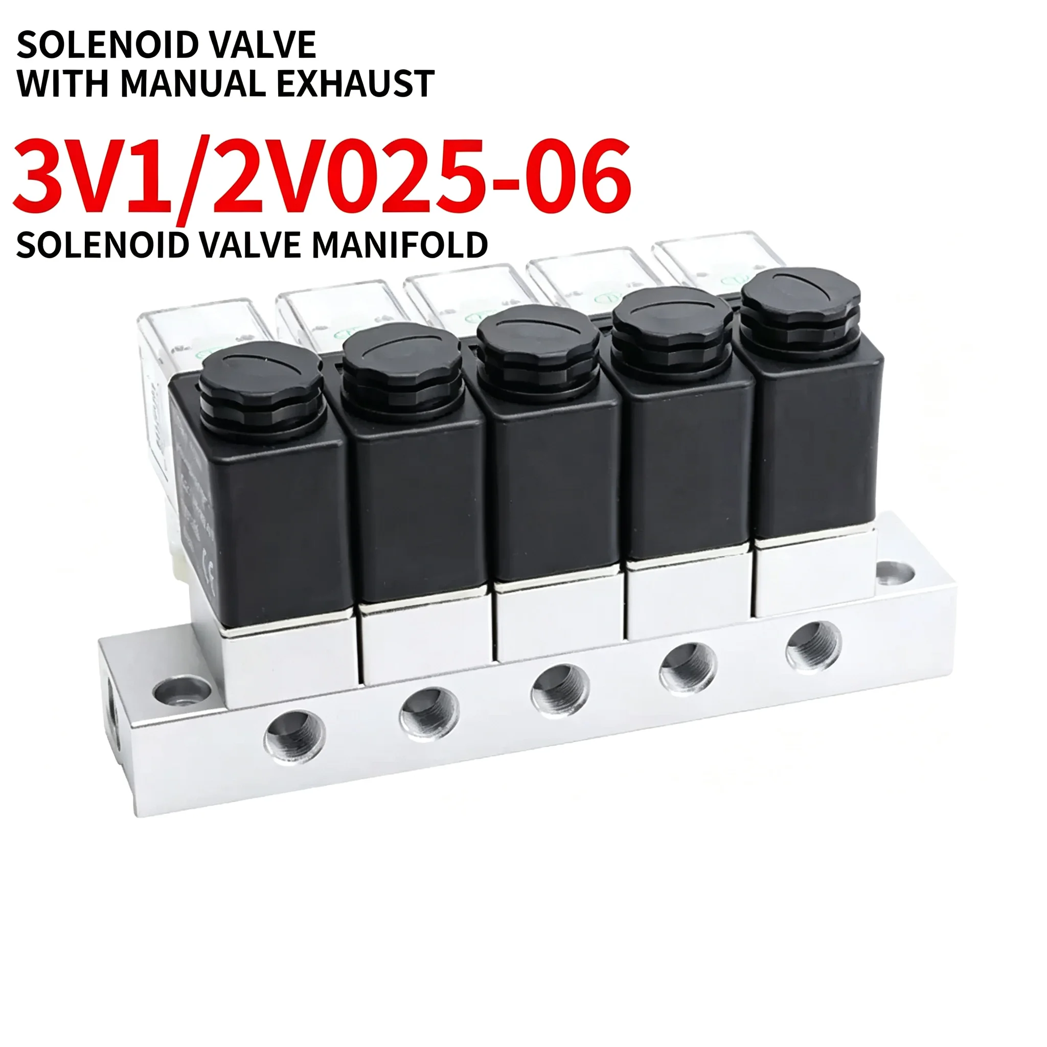 Stations Normally ClosedPneumatic Electric Valve 2V025-06 Multi-way Combination Type Solenoid Valve