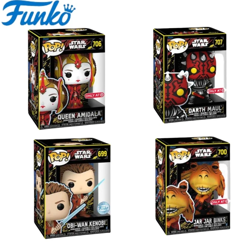 Figuras de Star Wars Funko Pop Obi-Wan Kenobi Darth Maul Padmé Amidala modelo de acción edición limitada versión Q estatua muñecas regalo para niños