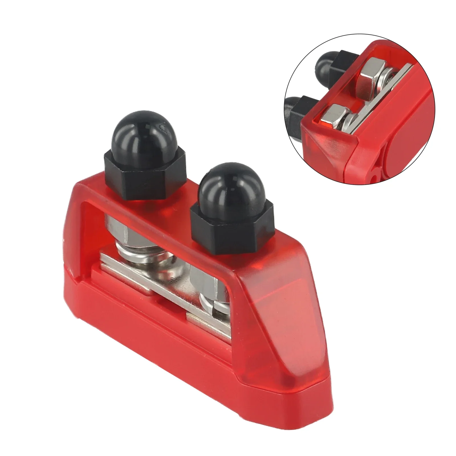 

Power Terminal 7.5x5cm Busbar Terminal Metal Power Terminal Premium Protective Cover 12-48VDC 12V Busbar Terminal