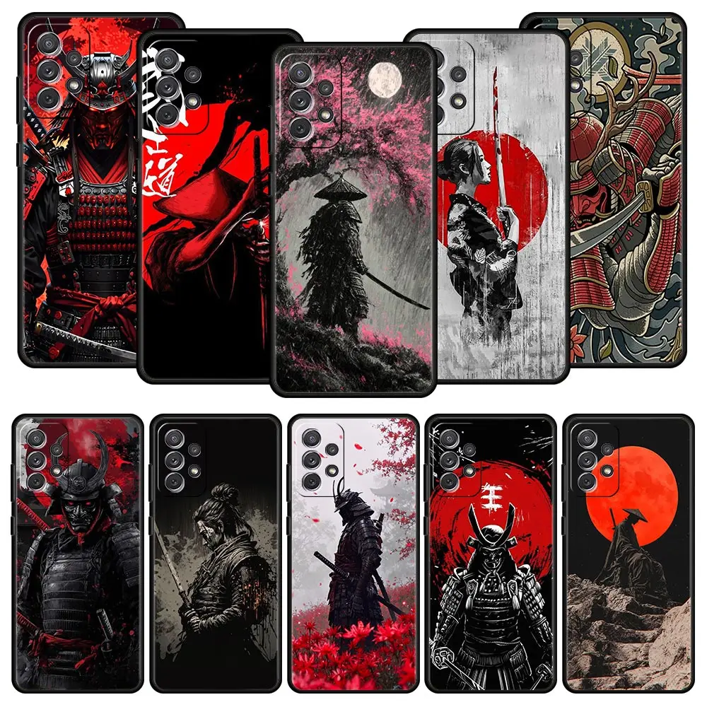 Japanese Bushido Samurai Phone Case for Samsung A17 A13 A15 A25 A35 A51 A55 A71 A21S A11 A31 A41 A23 A53 A73 5G A03S A05s Cover