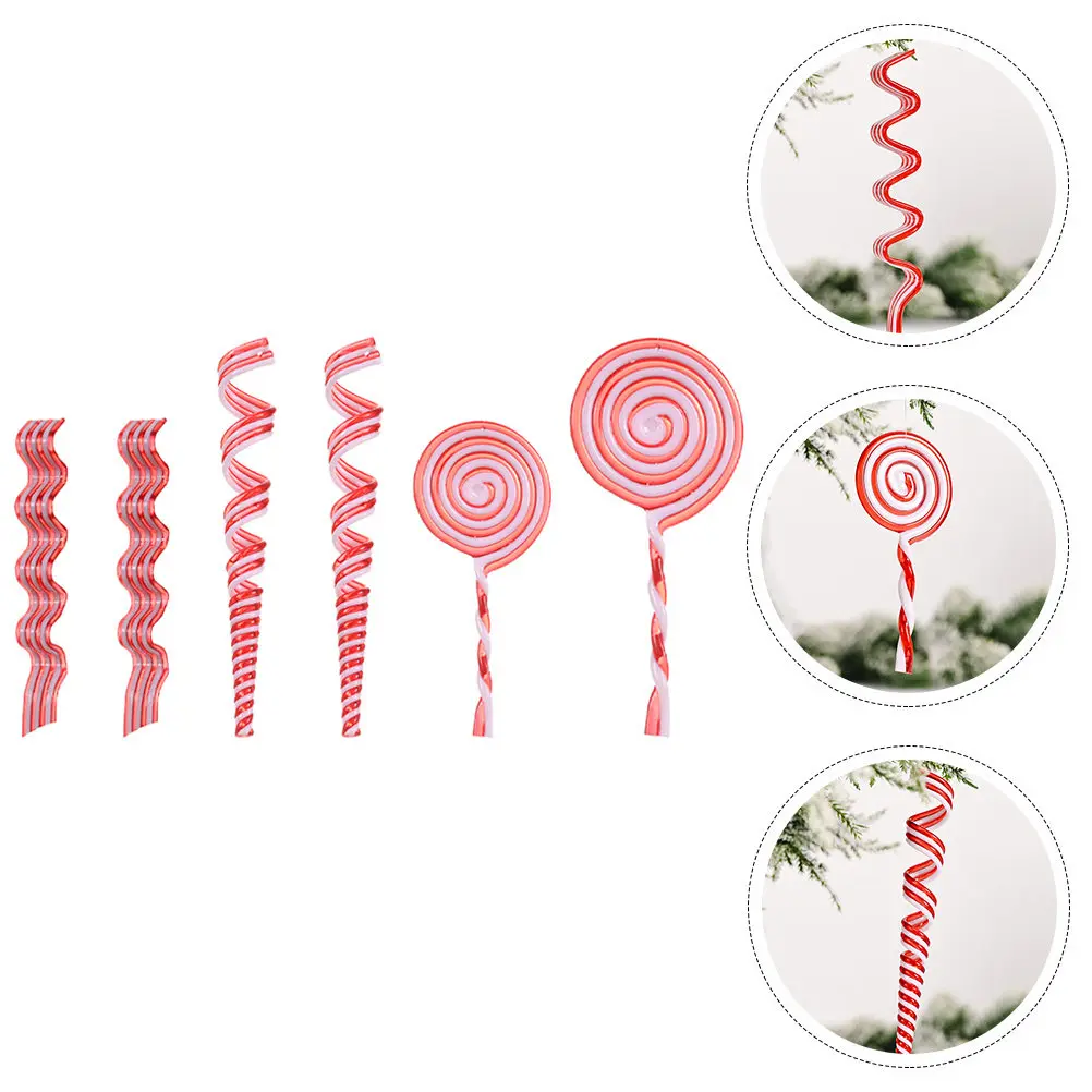 

Набор из 6 рождественских подвесных украшений в виде леденцов, декор для елки, камина, полки, вечеринки, новогодние принадлежности, украшения в виде конфет-леденцов