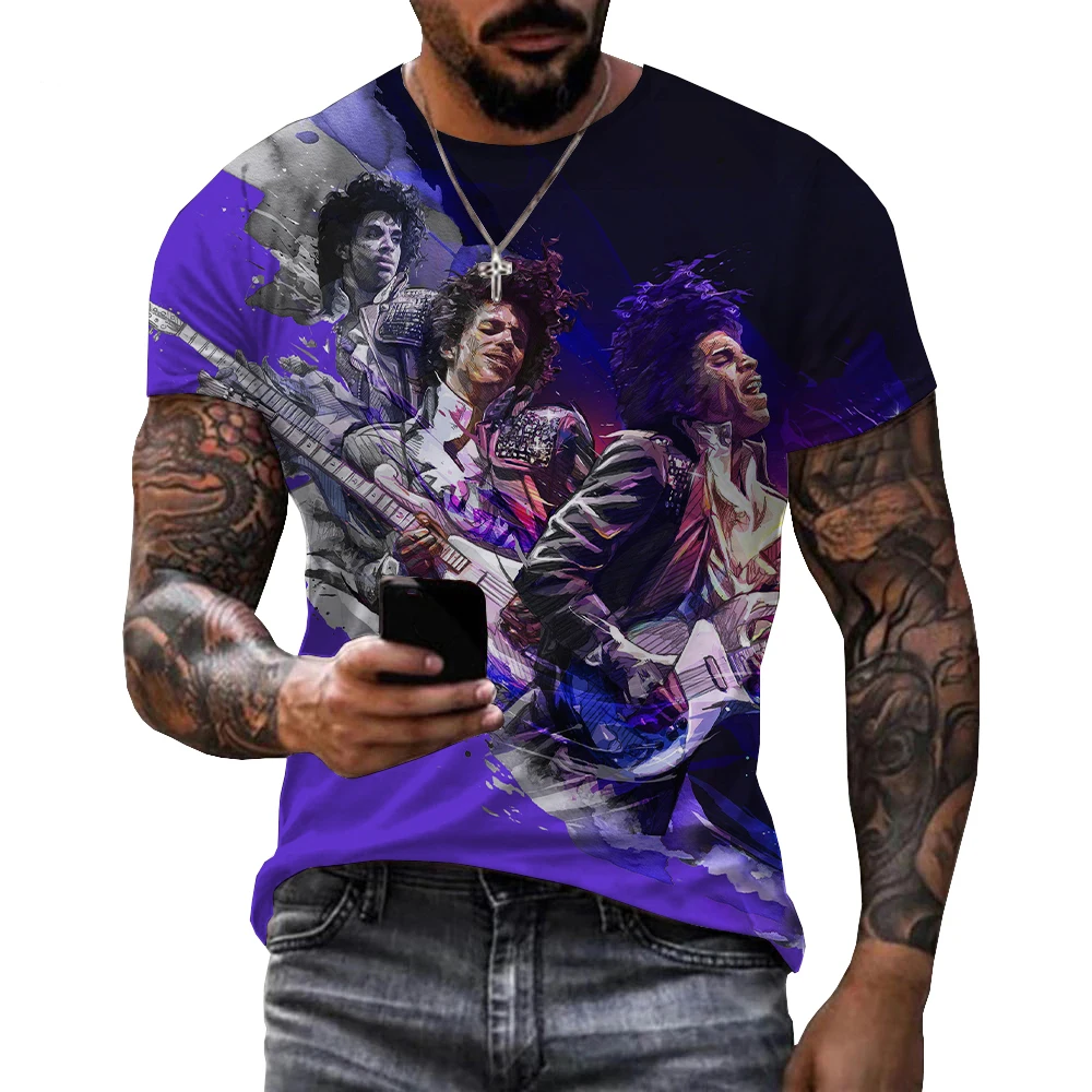 Singer Prince Rogers Nelson 3D Print T-shirt Men Woman Oversized T Shirts Hip Hop Harajuku Streetwear Kids Tees Tops Clothing