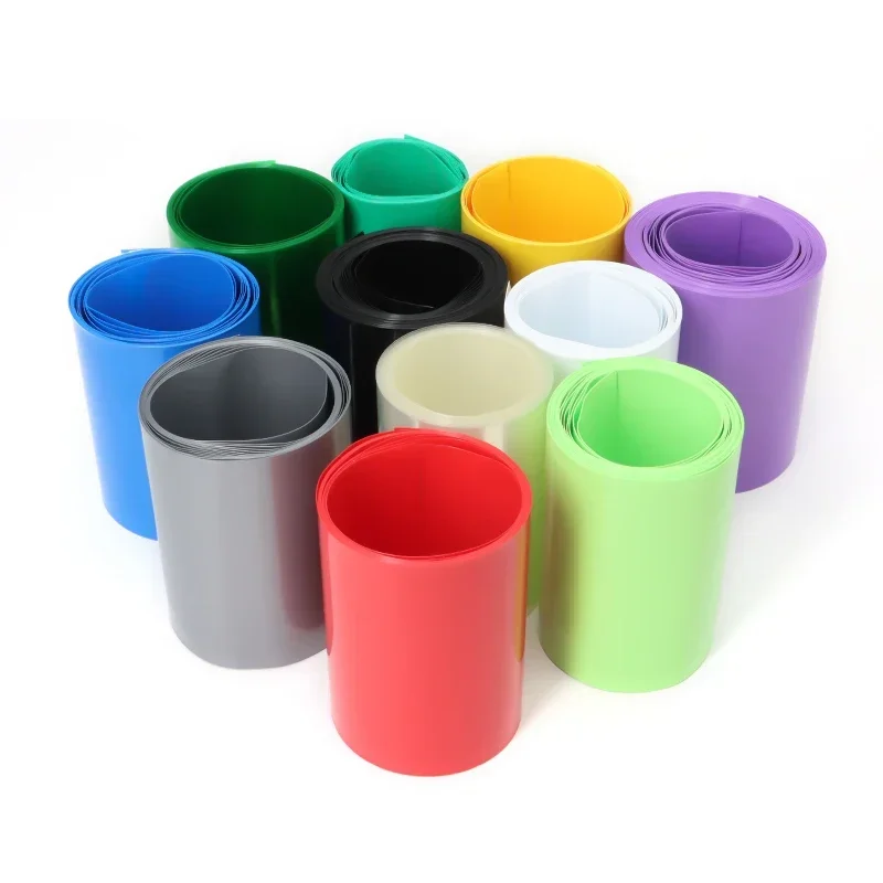 1 Meter 18650 Battery Pack Wrap Width 50mm ~ 188mm PVC Heat Shrink Tube Insulated Wrapping Film Wire Protection Case Cover