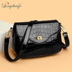 Luxury Designer Women Bag Crocodile Leather Crossbody Bags For Women Ladies Shoulder Bag Handbag High Capacity Messenger Bag Sac