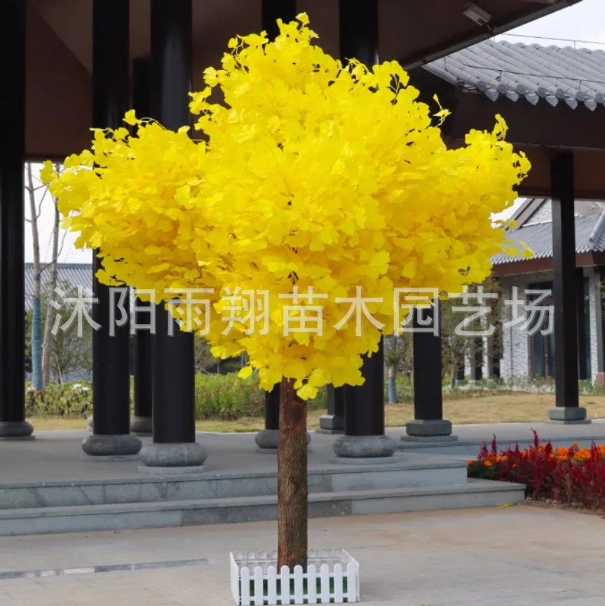 Simulation Ginkgo Tree Large Simulation Tree Indoor and Outdoor Decoration Hotel Shopping Mall Set Fake Ginkgo Tree Wedding Wish