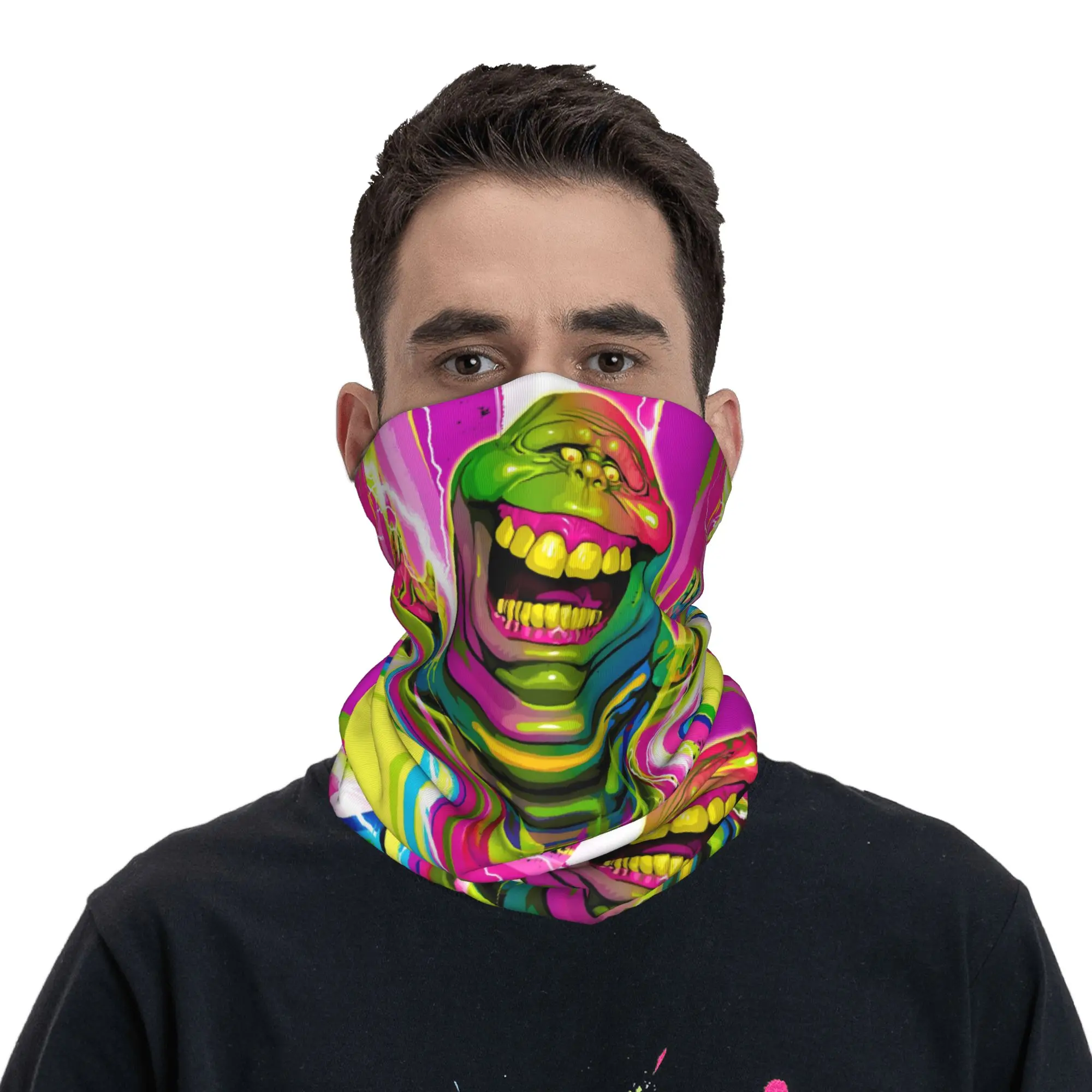 مخصص Ghostbusters باندانا الشتاء الرقبة أدفأ المرأة يندبروف التفاف الوجه وشاح للتزلج أنحل الجراب عقال