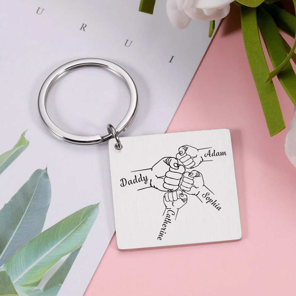Stainless Steel Customized Square Brotherhood Keychain, Gift Exchange Between Good Friends, Thoughtful Birthday Gift