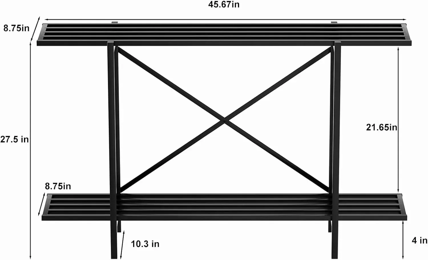 Soporte pesado de Metal de 2 niveles para plantas, soporte estrecho para interiores y exteriores