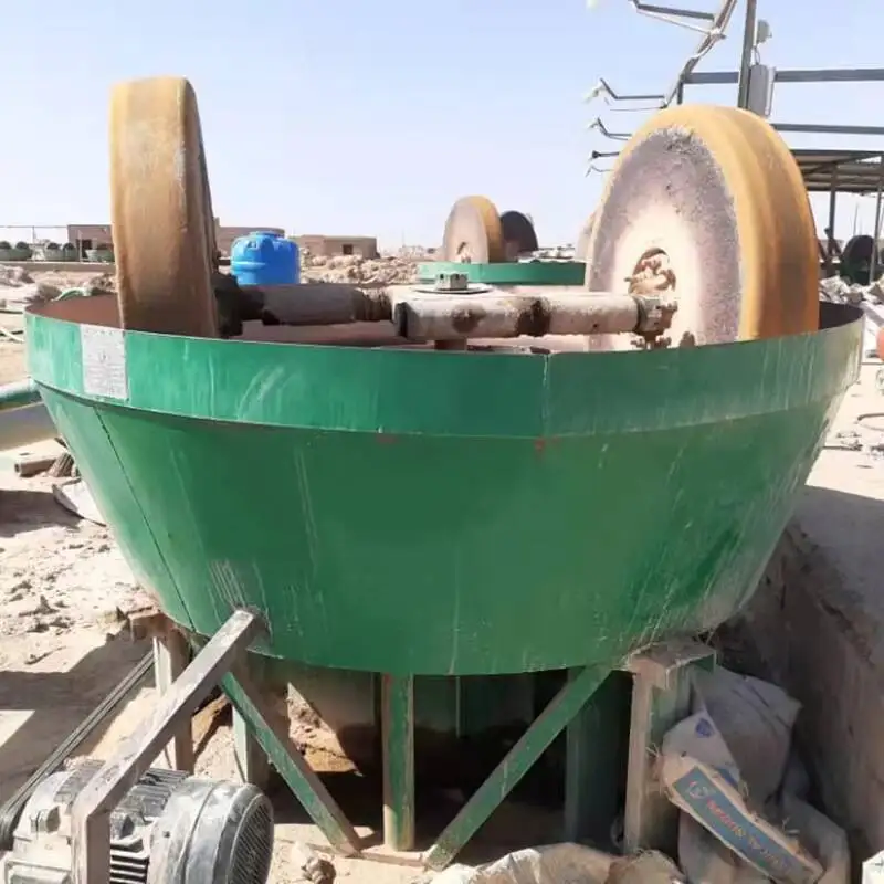

1100 1200 Round Roller Wet Pan Double Wheel Mill Hine With Gold Copper Ore