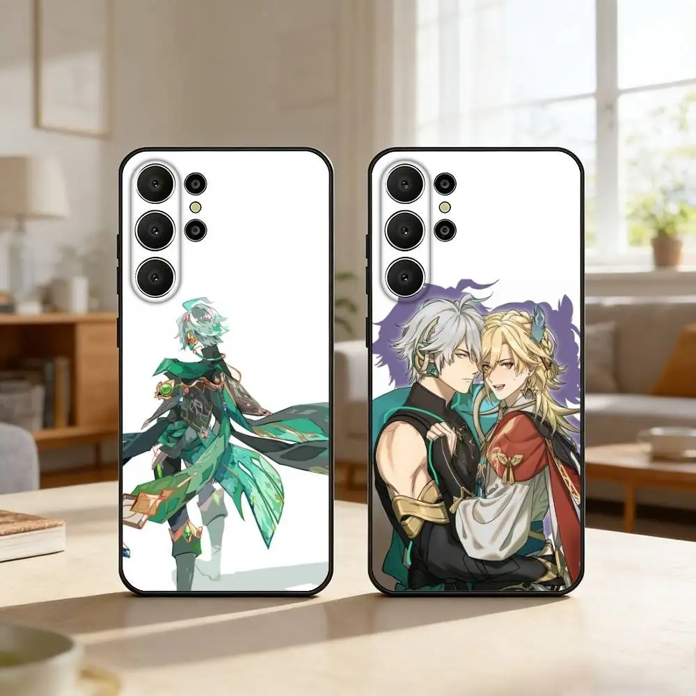 

Genshin Alhaitham Phone Case For Samsung S26,S25,24,23,22,30,21,10,9,Ultra,Plus,Lite,FE Soft Black Case