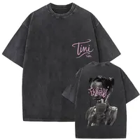 Camisetas con gráficos Retro lavados Tini Stoessel Futtura Album 2025, camiseta de manga corta de moda gótica de Hip Hop para hombres y mujeres, ropa de calle