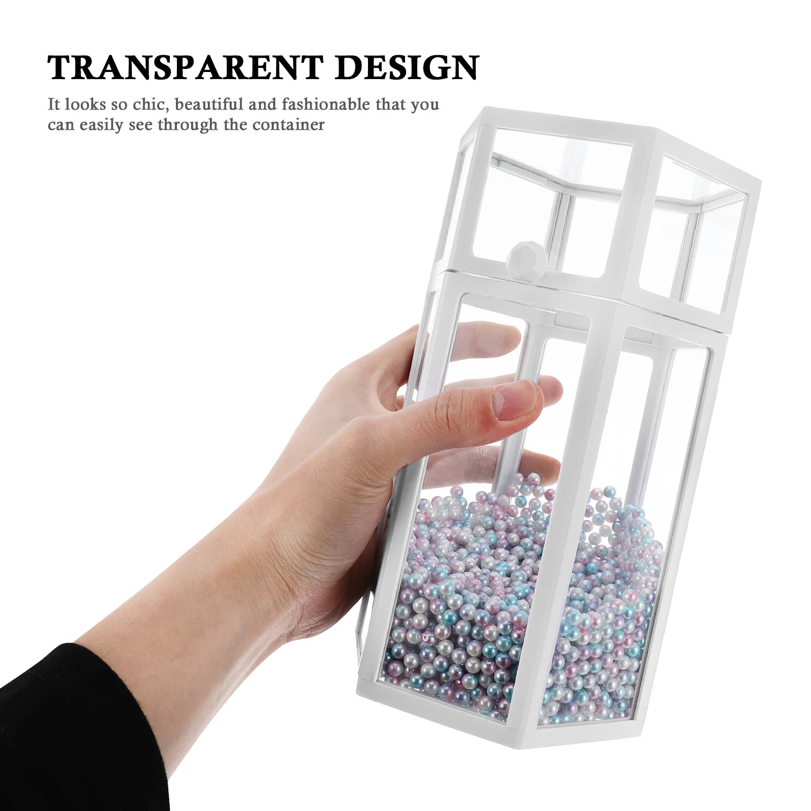 

Glass Brush Storage Box Transparent Eyeliner Organizer Container With Lid Durable Abs Makeup Brush Holder For Desktop