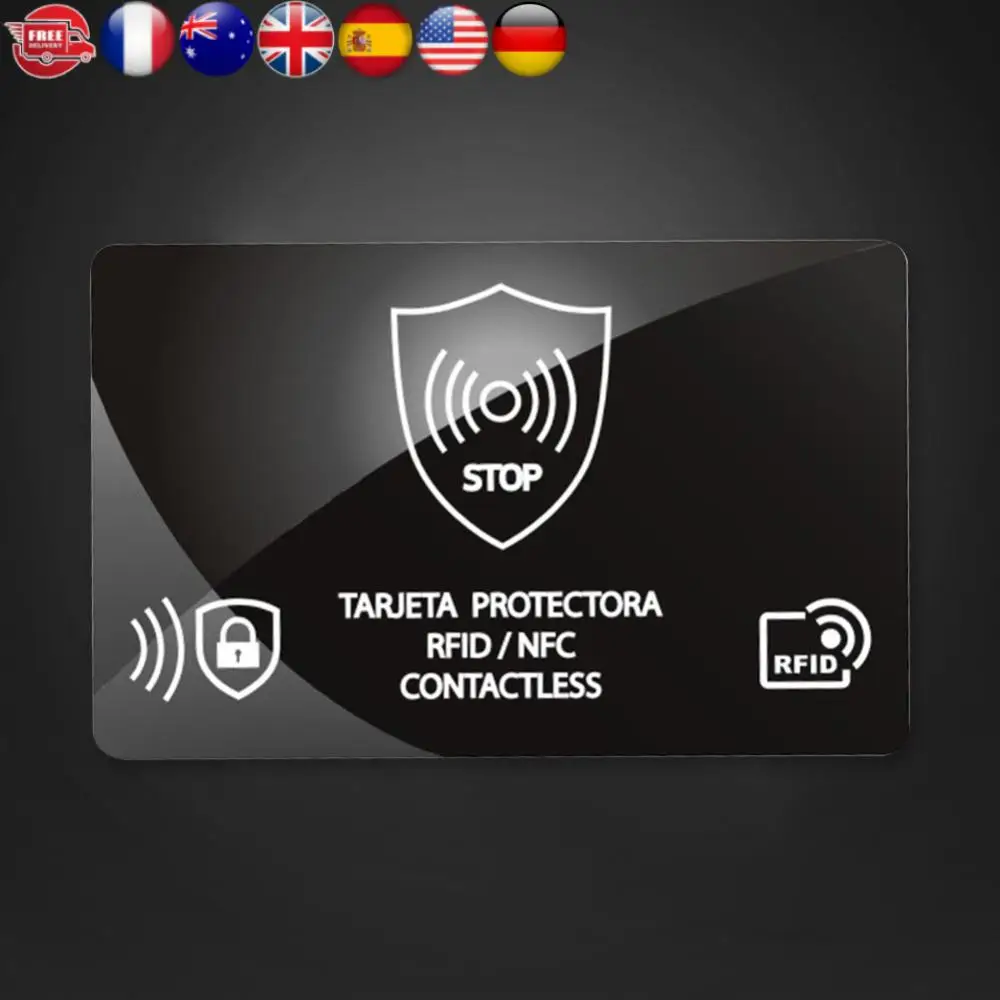 5Pcs RFID Blocking Card Ultra Thin NFC Debit Credit Card Passport Protector NFC Signal Blocking Card for Passport Case Purse