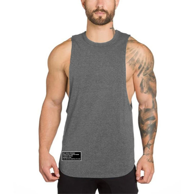 Brand Gym Clothing Fitness Men\'s Tank Tops Bodybuilding Stringer Summer Breathable Workout Singlets Cotton Sleeveless T Shirt