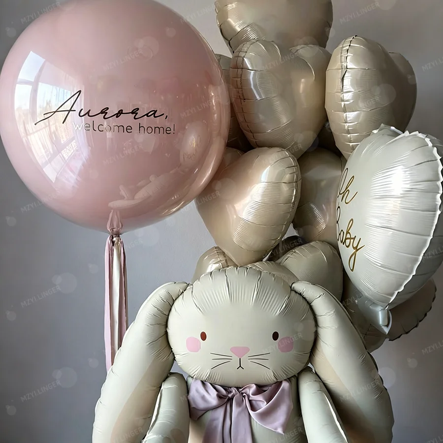 3D-Cartoon-Hasen-Ballon-Set, Wolkenballon, Herzförmiger Ballon für Babyparty, Heiratsantrag, Hochzeit, Geburtstagsfeier-Dekoration – Detail 6