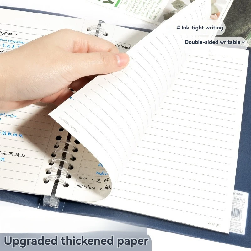 1 Stück blaue und grüne Serie, 28 Blatt, A5/B5, weiches PP, abnehmbares Loseblatt-Notizbuch, ultradünnes Notizbuch mit weicher Oberfläche – Detail 5