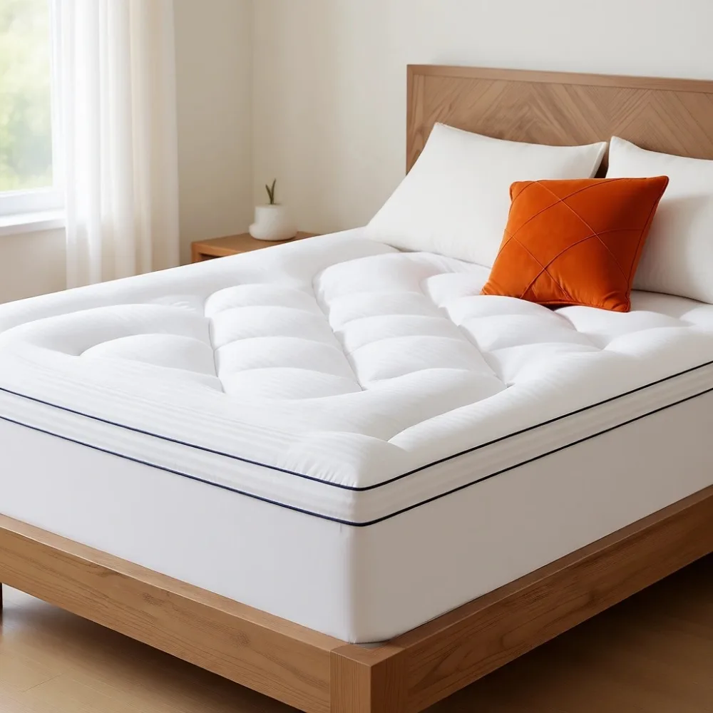 

Толстый наматрасник с эффектом памяти для облегчения боли в спине, глубокий карман, подходит для матрасов 6-18 дюймов