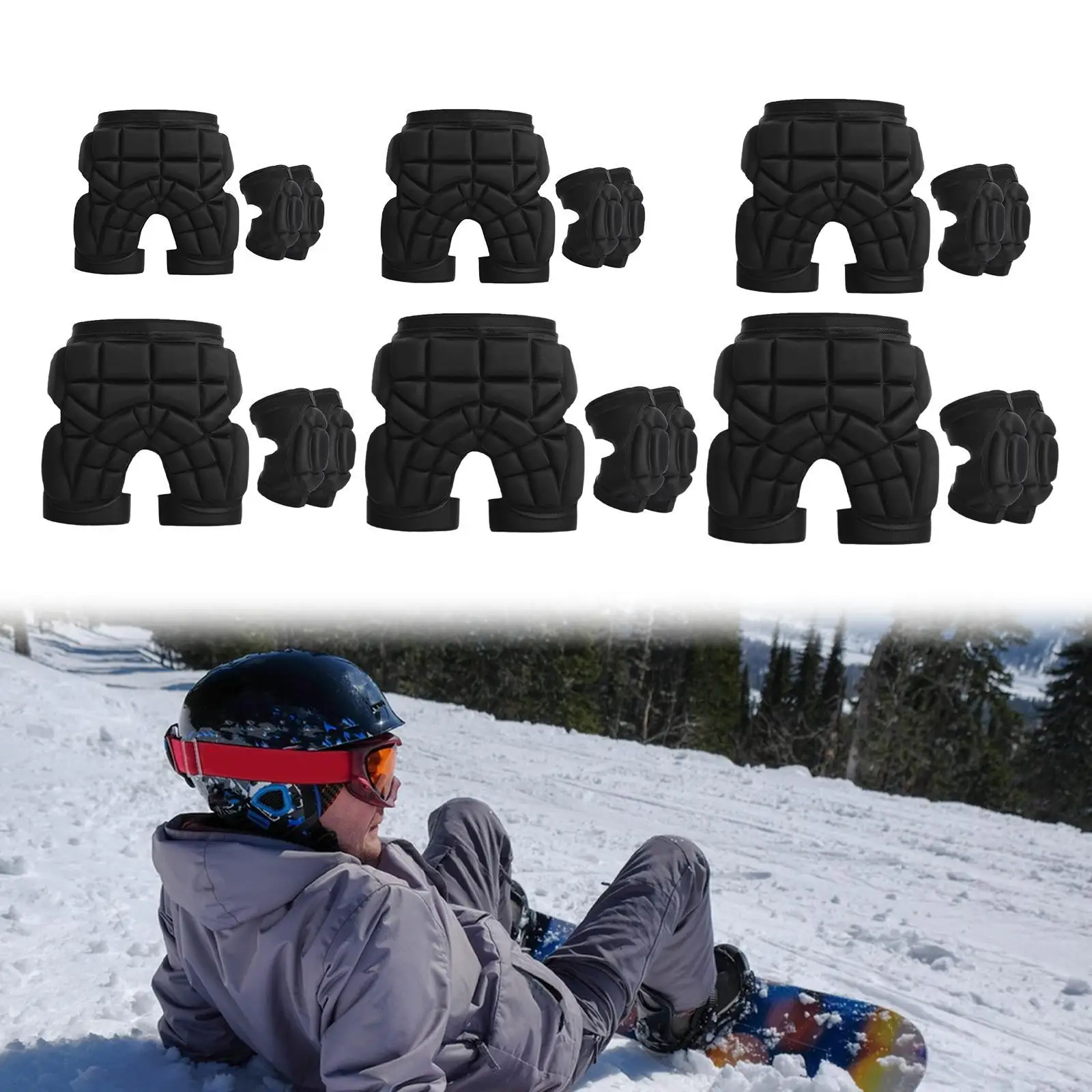 Padded Shorts Shockproof Hip Protection Pad for Skiing Cycling Snowboarding