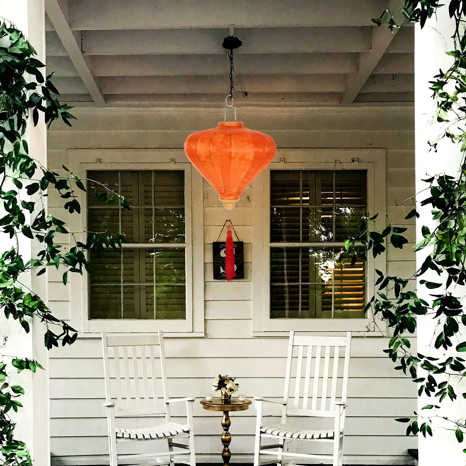 

Water Drop Lanterns Orange Garden Party Decoration Hanging Chandelier Vietnamese Wedding Asian Festival Decorative Light