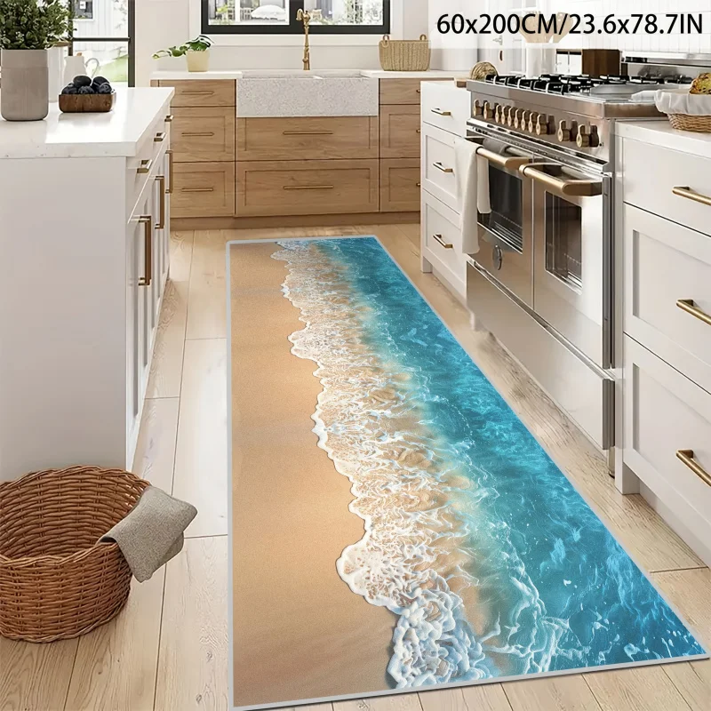 VIKAMA Beach Wave Mat: Durable, Non-Slip Floor Mat for Hallways, Balconies, Coffee Tables, and Lounge Chairs—Home Decor