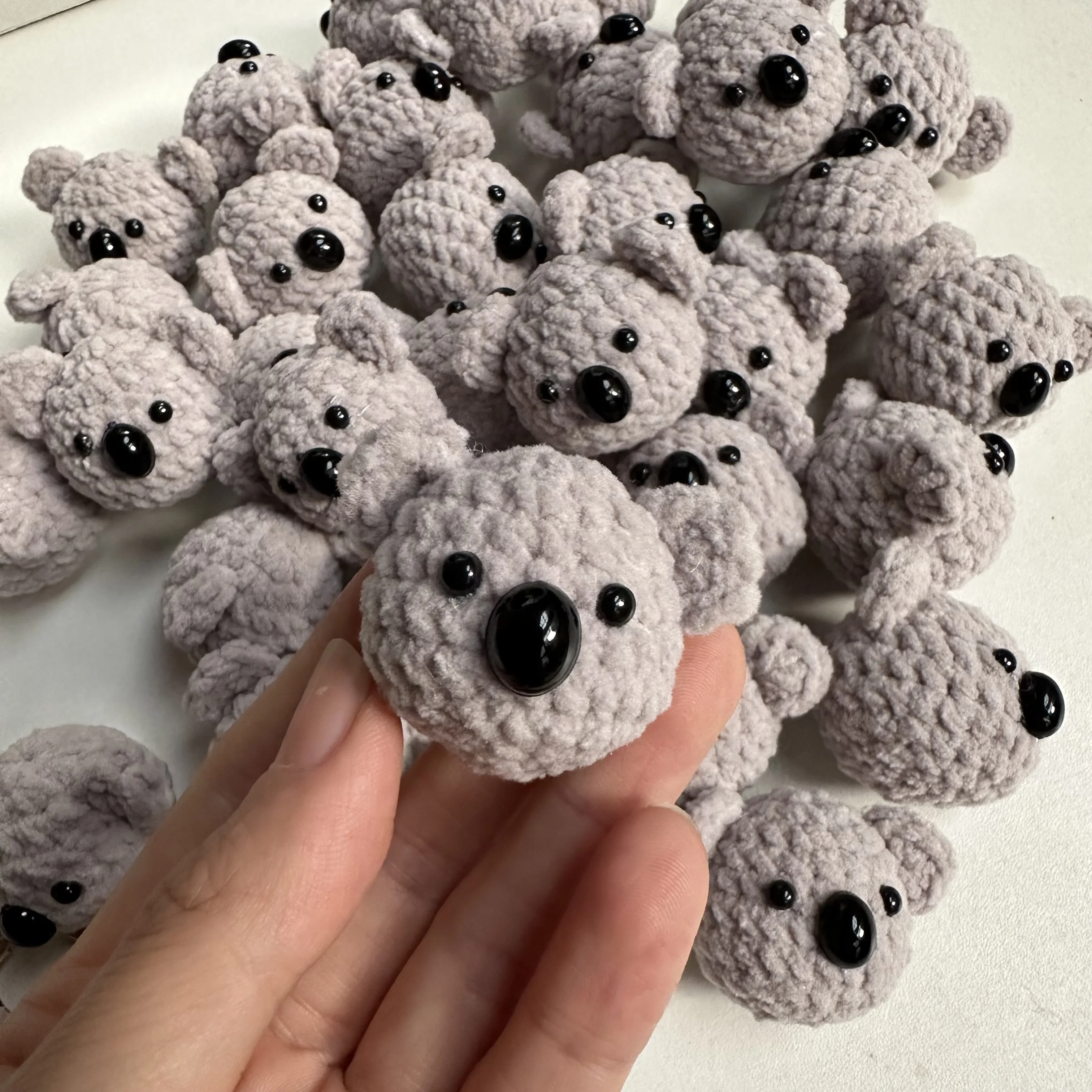 3.5cmKnitting Woven Animal head Little Koala Keychain Cute Crochted Pendant Creative Decor Cartoon Gifts Cotton Thread Handmade