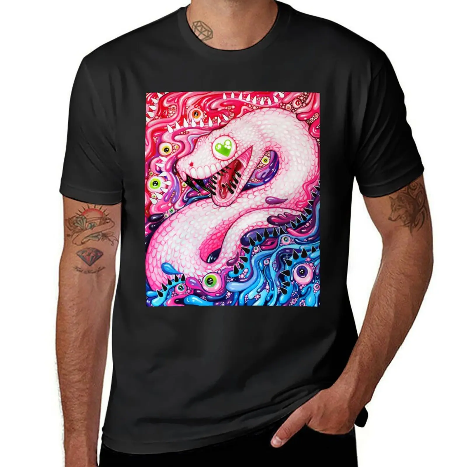 Glittersnake - Acrylic Painting T-Shirt summer clothes funnys men t shirt